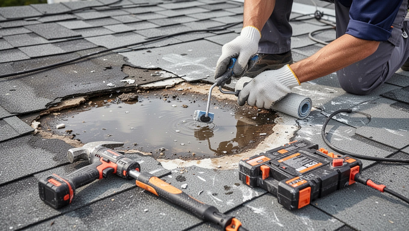 Roof Leak Water Damage Repair